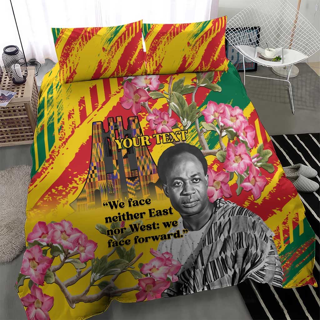 Personalized Ghana Kwame Nkrumah Memorial Day Bedding Set Mausoleum Impala Lily - African Pride
