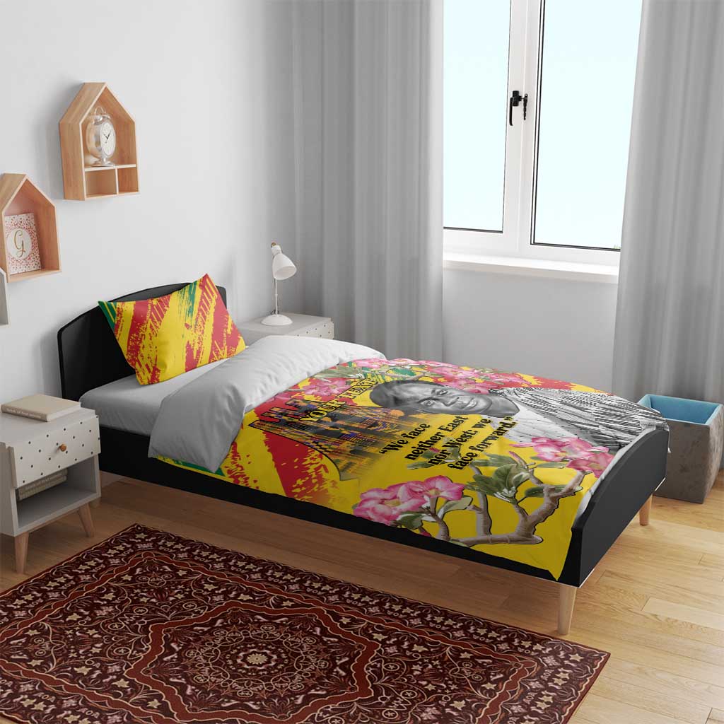 Personalized Ghana Kwame Nkrumah Memorial Day Bedding Set Mausoleum Impala Lily - African Pride