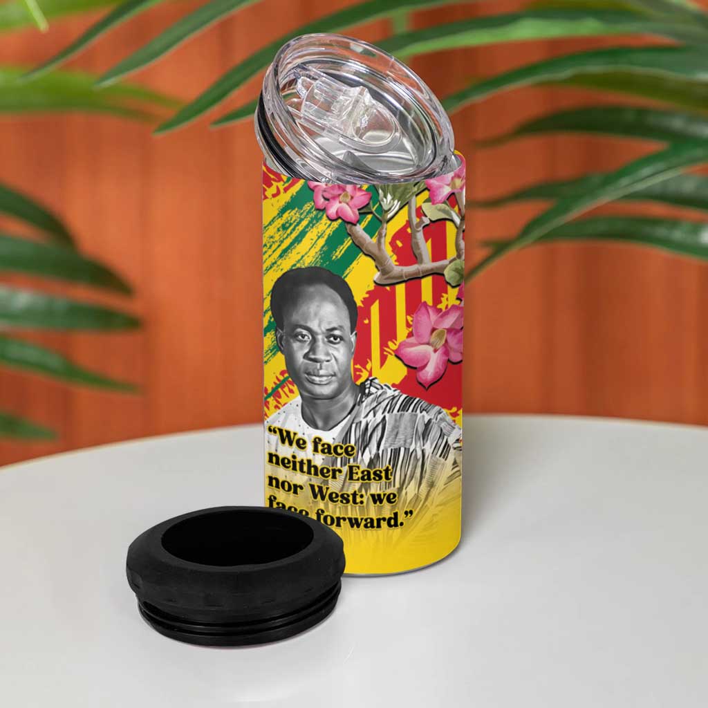Personalized Ghana Kwame Nkrumah Memorial Day 4 in 1 Can Cooler Tumbler Mausoleum Impala Lily - African Pride