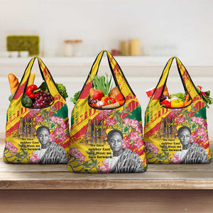 Personalized Ghana Kwame Nkrumah Memorial Day Grocery Bag Mausoleum Impala Lily - African Pride