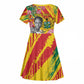 Personalized Ghana Kwame Nkrumah Memorial Day Kid Short Sleeve Dress Mausoleum Impala Lily - African Pride