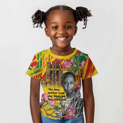 Personalized Ghana Kwame Nkrumah Memorial Day Kid T shirt Mausoleum Impala Lily - African Pride