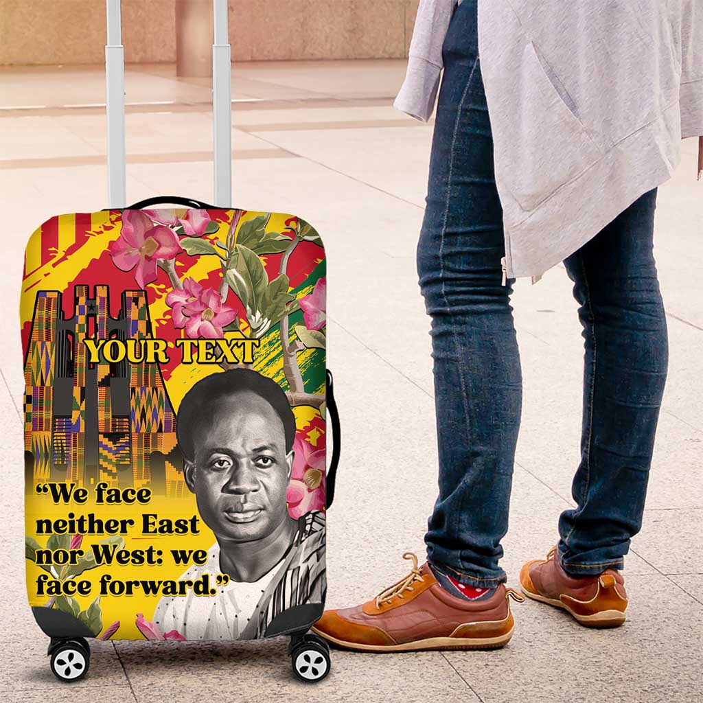 Personalized Ghana Kwame Nkrumah Memorial Day Luggage Cover Mausoleum Impala Lily - African Pride