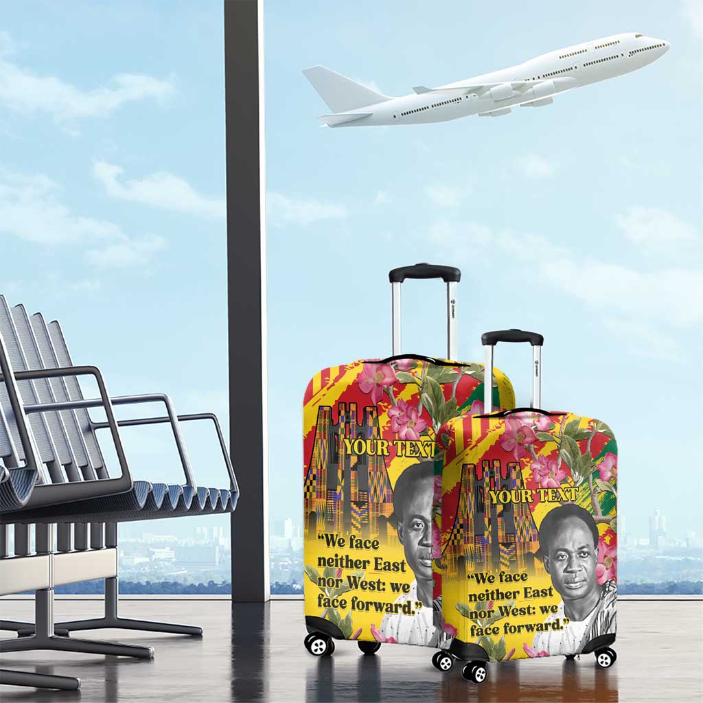 Personalized Ghana Kwame Nkrumah Memorial Day Luggage Cover Mausoleum Impala Lily - African Pride