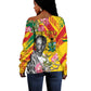 Personalized Ghana Kwame Nkrumah Memorial Day Off Shoulder Sweater Mausoleum Impala Lily - African Pride