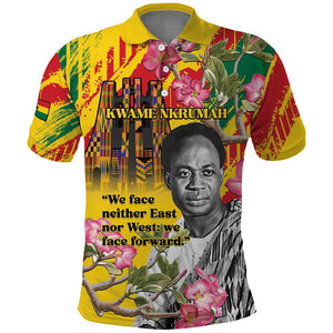 Personalized Ghana Kwame Nkrumah Memorial Day Polo Shirt Mausoleum Impala Lily - African Pride