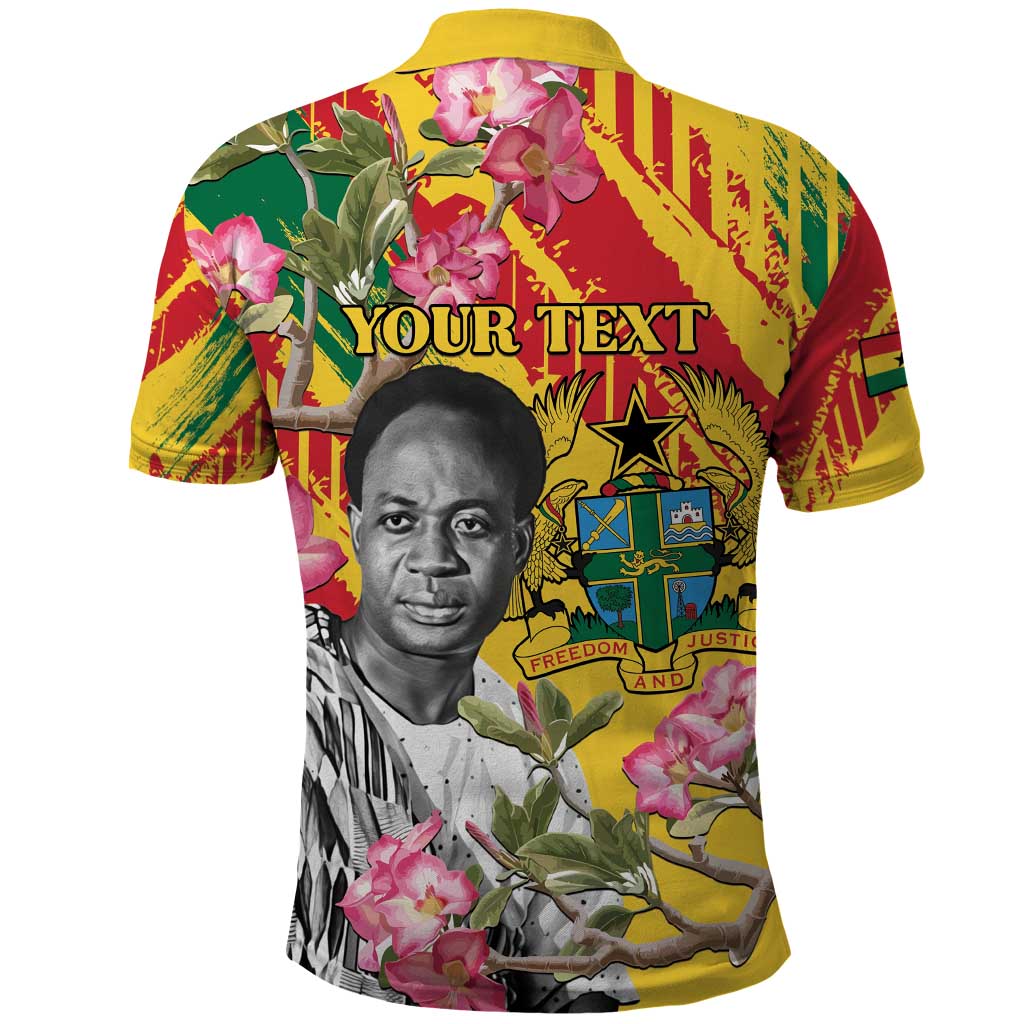 Personalized Ghana Kwame Nkrumah Memorial Day Polo Shirt Mausoleum Impala Lily - African Pride