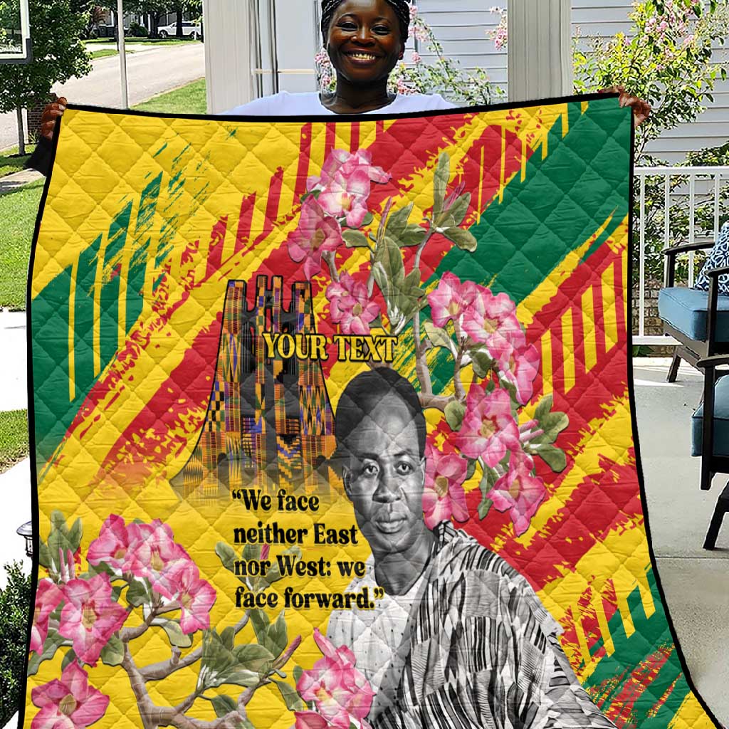 Personalized Ghana Kwame Nkrumah Memorial Day Quilt Mausoleum Impala Lily - African Pride