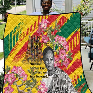 Personalized Ghana Kwame Nkrumah Memorial Day Quilt Mausoleum Impala Lily - African Pride