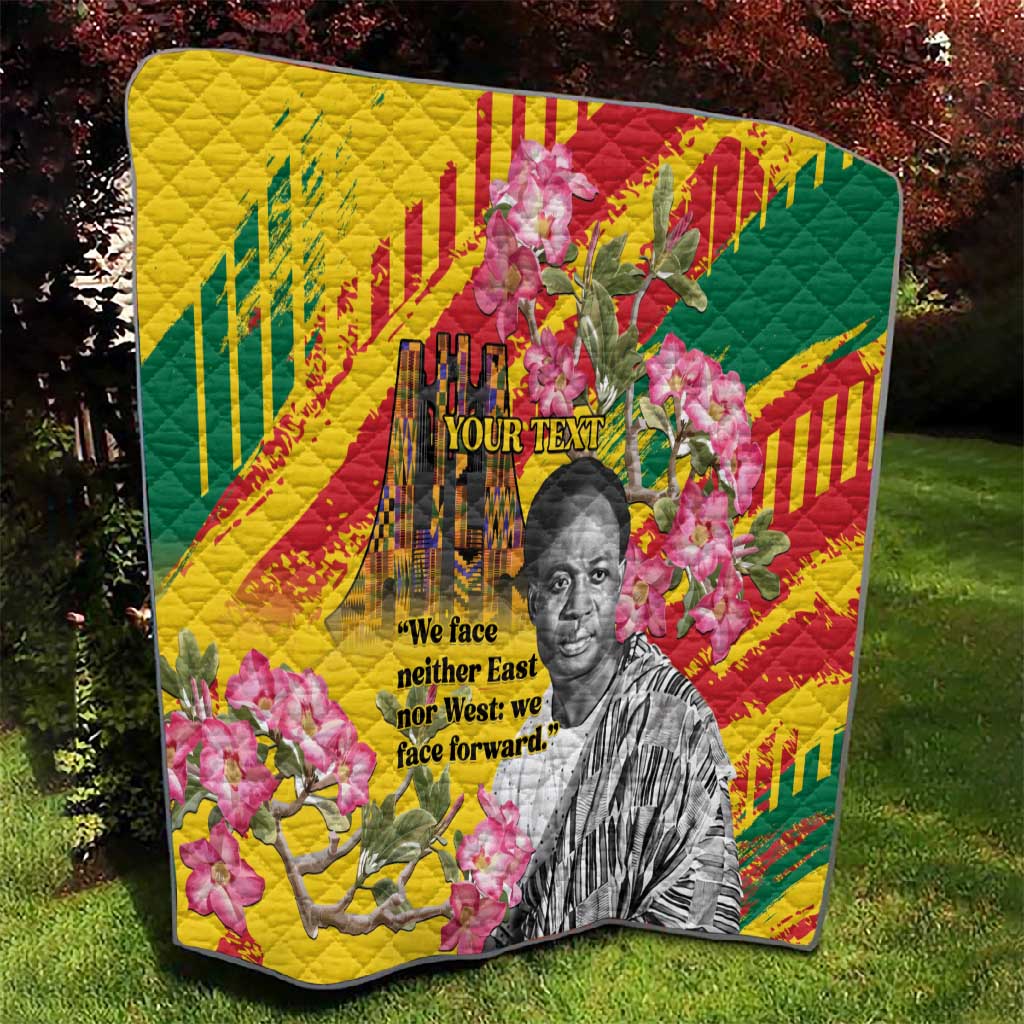 Personalized Ghana Kwame Nkrumah Memorial Day Quilt Mausoleum Impala Lily - African Pride