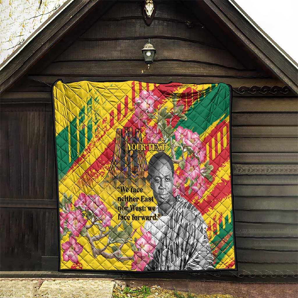 Personalized Ghana Kwame Nkrumah Memorial Day Quilt Mausoleum Impala Lily - African Pride