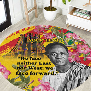 Personalized Ghana Kwame Nkrumah Memorial Day Round Carpet Mausoleum Impala Lily - African Pride