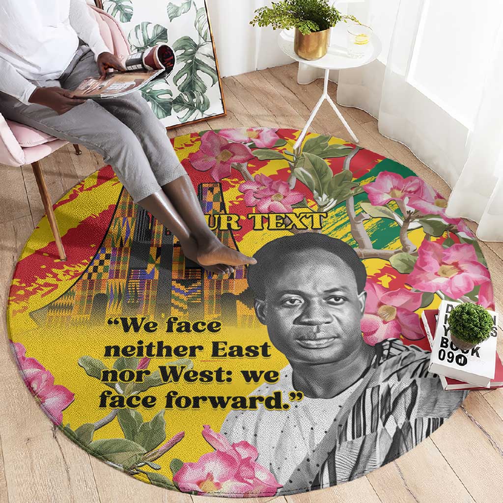 Personalized Ghana Kwame Nkrumah Memorial Day Round Carpet Mausoleum Impala Lily - African Pride