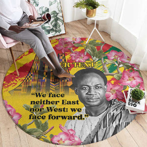Personalized Ghana Kwame Nkrumah Memorial Day Round Carpet Mausoleum Impala Lily - African Pride