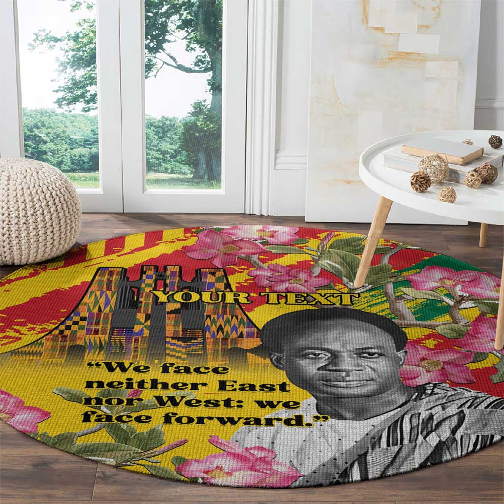 Personalized Ghana Kwame Nkrumah Memorial Day Round Carpet Mausoleum Impala Lily - African Pride
