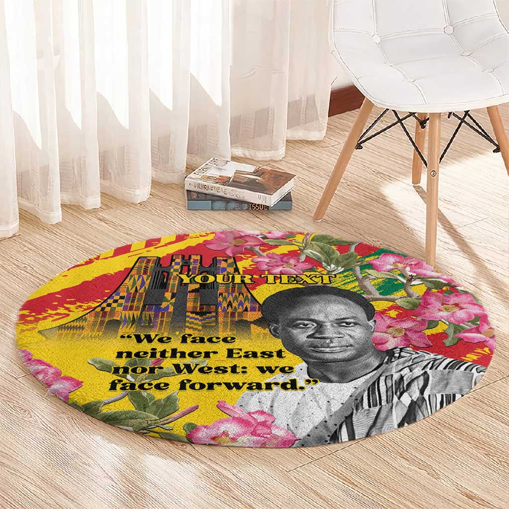 Personalized Ghana Kwame Nkrumah Memorial Day Round Carpet Mausoleum Impala Lily - African Pride