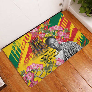 Personalized Ghana Kwame Nkrumah Memorial Day Rubber Doormat Mausoleum Impala Lily - African Pride