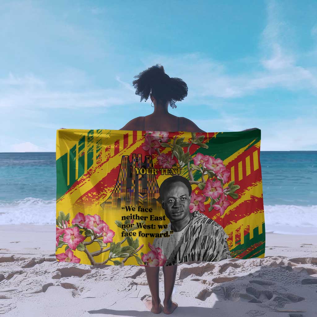 Personalized Ghana Kwame Nkrumah Memorial Day Sarong Mausoleum Impala Lily - African Pride