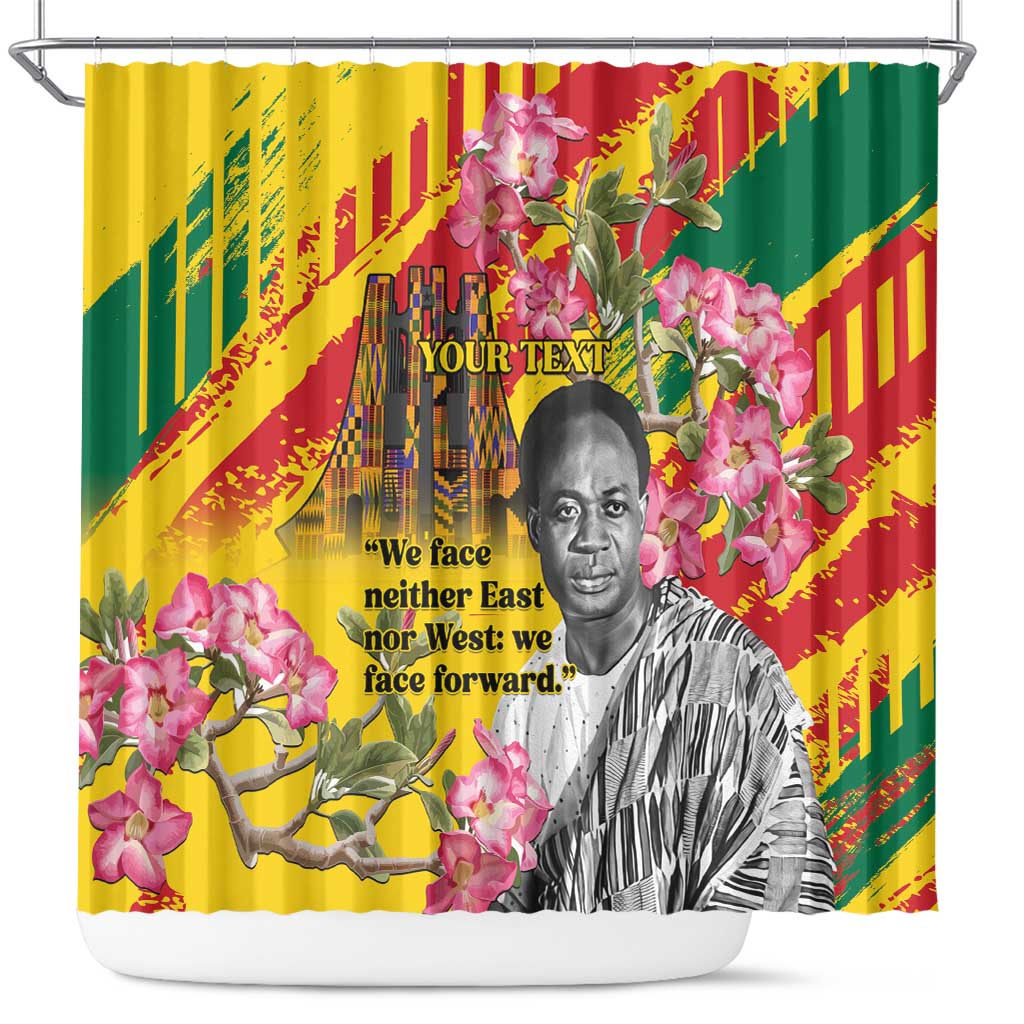 Personalized Ghana Kwame Nkrumah Memorial Day Shower Curtain Mausoleum Impala Lily - African Pride