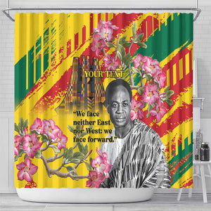 Personalized Ghana Kwame Nkrumah Memorial Day Shower Curtain Mausoleum Impala Lily - African Pride