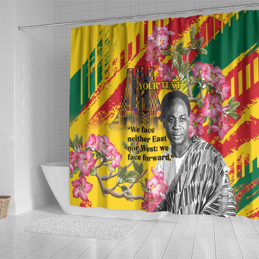 Personalized Ghana Kwame Nkrumah Memorial Day Shower Curtain Mausoleum Impala Lily - African Pride