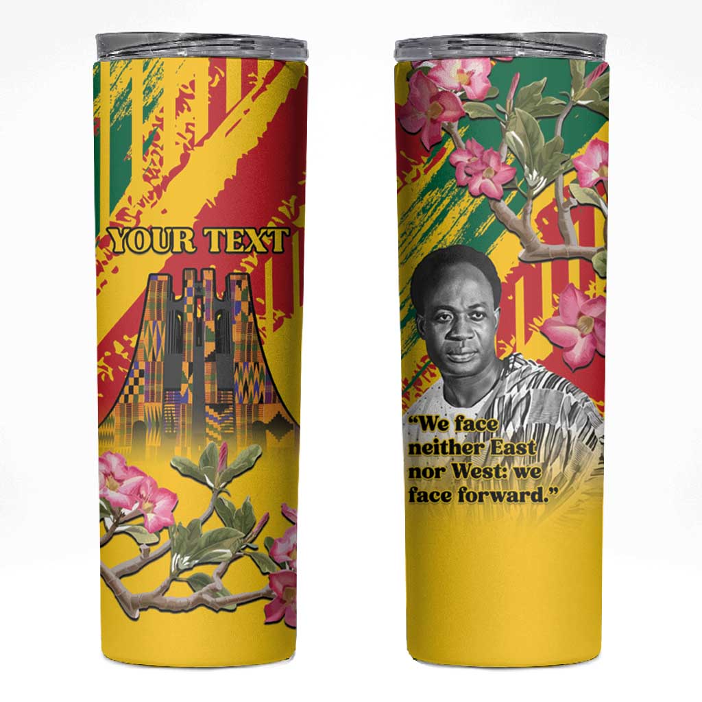 Personalized Ghana Kwame Nkrumah Memorial Day Skinny Tumbler Mausoleum Impala Lily - African Pride
