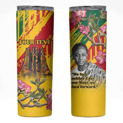 Personalized Ghana Kwame Nkrumah Memorial Day Skinny Tumbler Mausoleum Impala Lily - African Pride