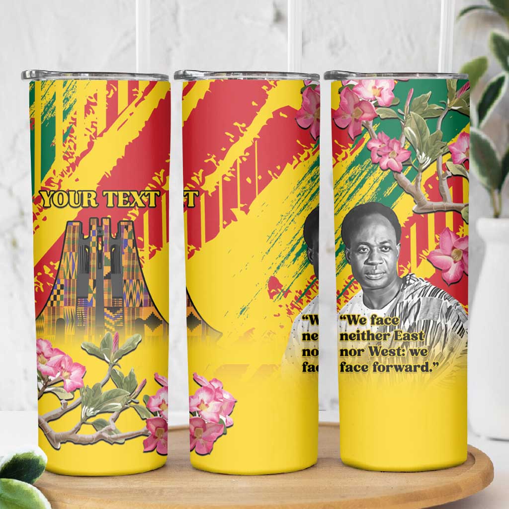Personalized Ghana Kwame Nkrumah Memorial Day Skinny Tumbler Mausoleum Impala Lily - African Pride