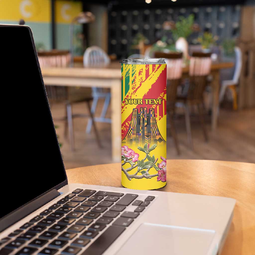 Personalized Ghana Kwame Nkrumah Memorial Day Skinny Tumbler Mausoleum Impala Lily - African Pride
