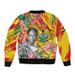 Personalized Ghana Kwame Nkrumah Memorial Day Sleeve Zip Bomber Jacket Mausoleum Impala Lily - African Pride