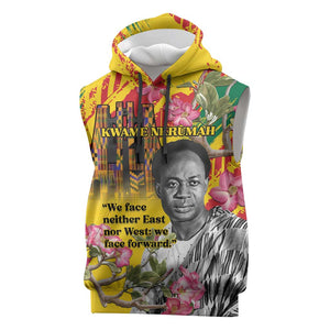 Personalized Ghana Kwame Nkrumah Memorial Day Sleeveless Hoodie Mausoleum Impala Lily - African Pride