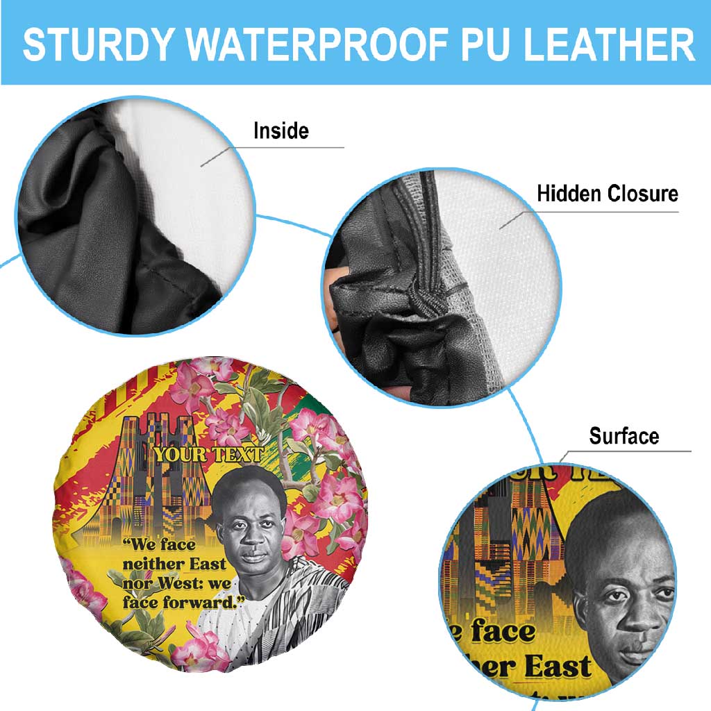 Personalized Ghana Kwame Nkrumah Memorial Day Spare Tire Cover Mausoleum Impala Lily - African Pride