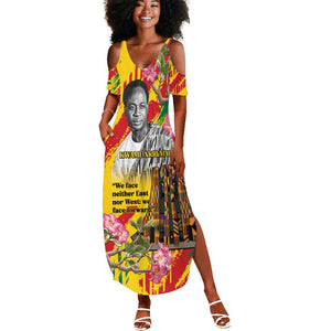 Personalized Ghana Kwame Nkrumah Memorial Day Summer Maxi Dress Mausoleum Impala Lily - African Pride