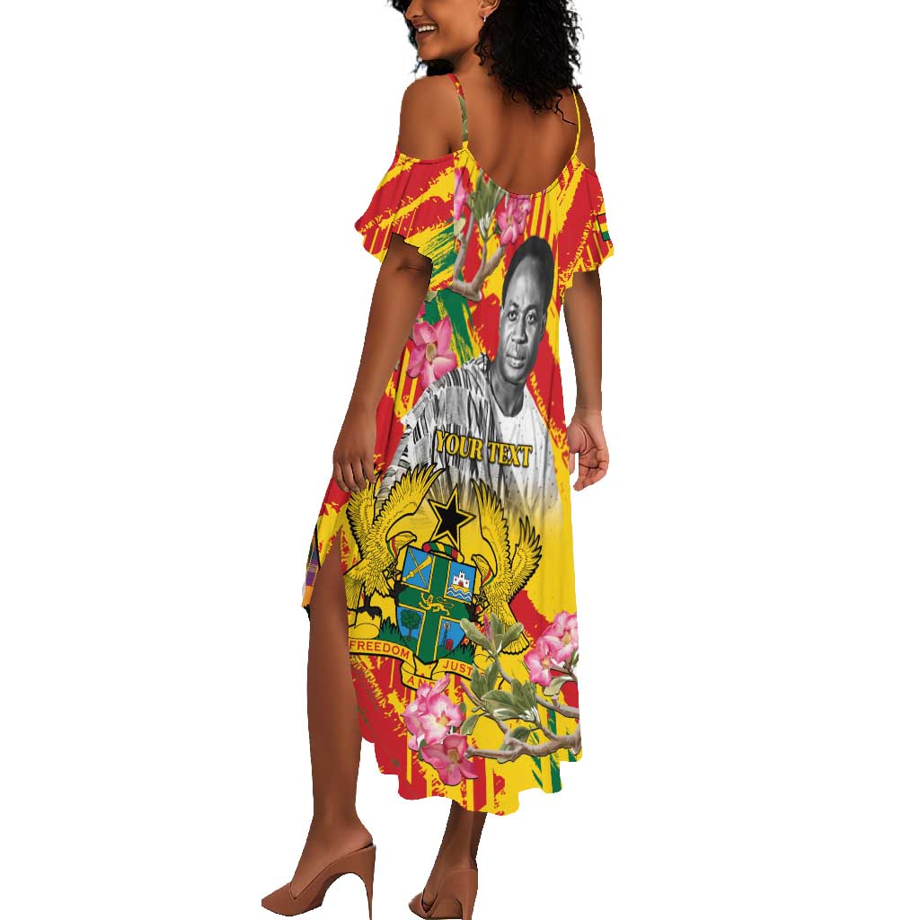 Personalized Ghana Kwame Nkrumah Memorial Day Summer Maxi Dress Mausoleum Impala Lily - African Pride