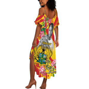 Personalized Ghana Kwame Nkrumah Memorial Day Summer Maxi Dress Mausoleum Impala Lily - African Pride