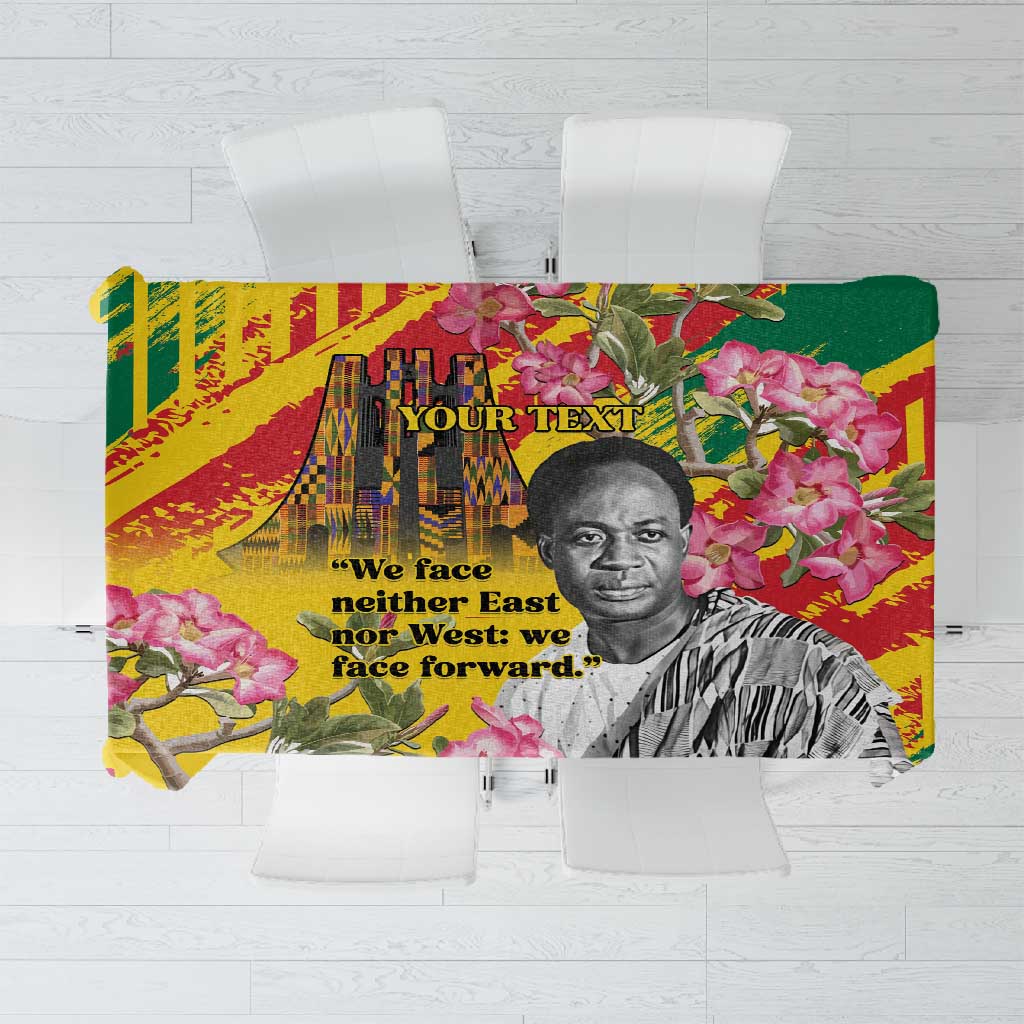 Personalized Ghana Kwame Nkrumah Memorial Day Tablecloth Mausoleum Impala Lily - African Pride