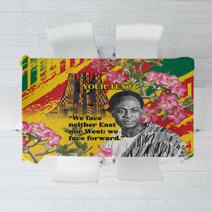 Personalized Ghana Kwame Nkrumah Memorial Day Tablecloth Mausoleum Impala Lily - African Pride