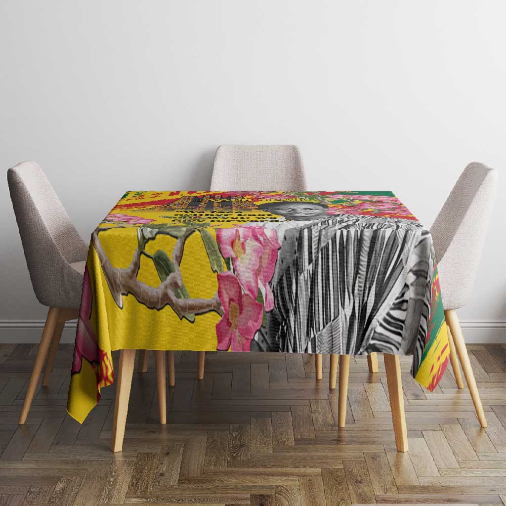 Personalized Ghana Kwame Nkrumah Memorial Day Tablecloth Mausoleum Impala Lily - African Pride