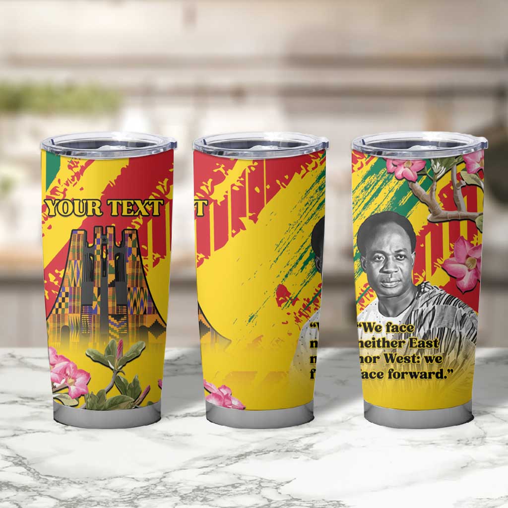 Personalized Ghana Kwame Nkrumah Memorial Day Tumbler Cup Mausoleum Impala Lily - African Pride