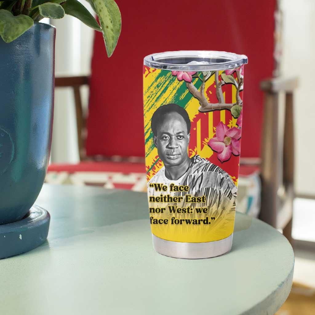 Personalized Ghana Kwame Nkrumah Memorial Day Tumbler Cup Mausoleum Impala Lily - African Pride