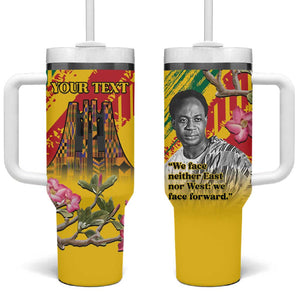 Personalized Ghana Kwame Nkrumah Memorial Day Tumbler With Handle Mausoleum Impala Lily - African Pride