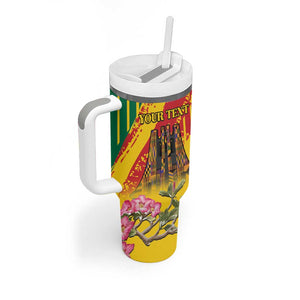 Personalized Ghana Kwame Nkrumah Memorial Day Tumbler With Handle Mausoleum Impala Lily - African Pride