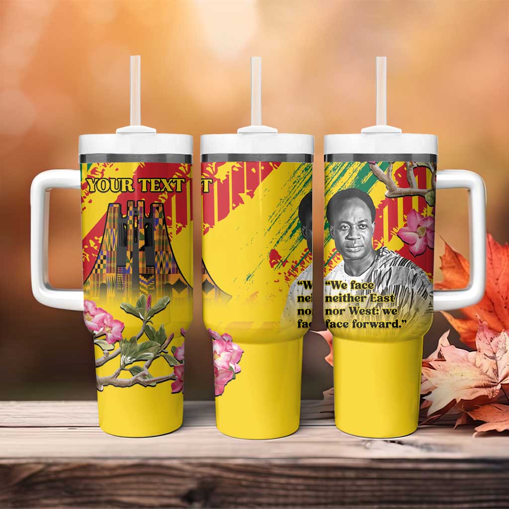 Personalized Ghana Kwame Nkrumah Memorial Day Tumbler With Handle Mausoleum Impala Lily - African Pride