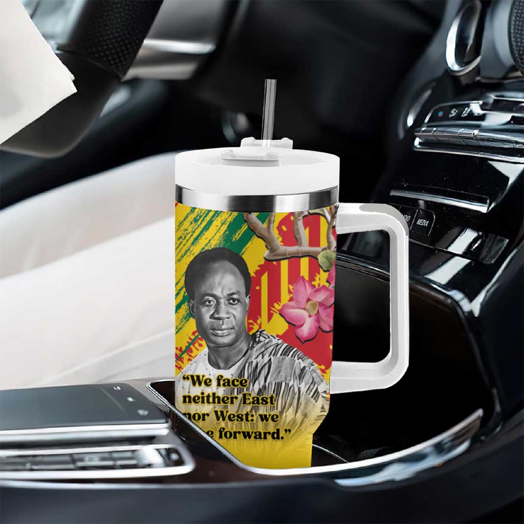 Personalized Ghana Kwame Nkrumah Memorial Day Tumbler With Handle Mausoleum Impala Lily - African Pride