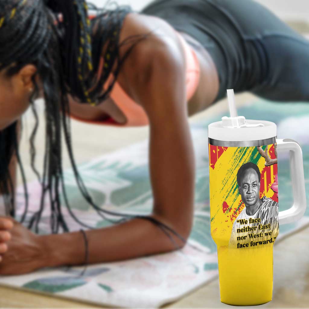 Personalized Ghana Kwame Nkrumah Memorial Day Tumbler With Handle Mausoleum Impala Lily - African Pride