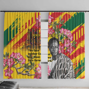 Personalized Ghana Kwame Nkrumah Memorial Day Window Curtain Mausoleum Impala Lily - African Pride