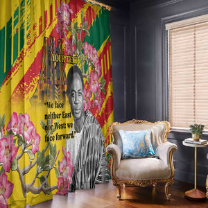 Personalized Ghana Kwame Nkrumah Memorial Day Window Curtain Mausoleum Impala Lily - African Pride
