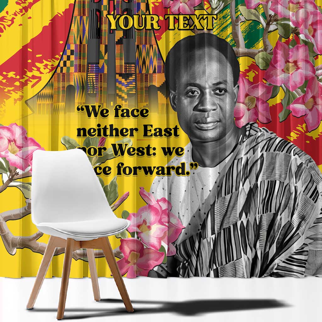 Personalized Ghana Kwame Nkrumah Memorial Day Window Curtain Mausoleum Impala Lily - African Pride