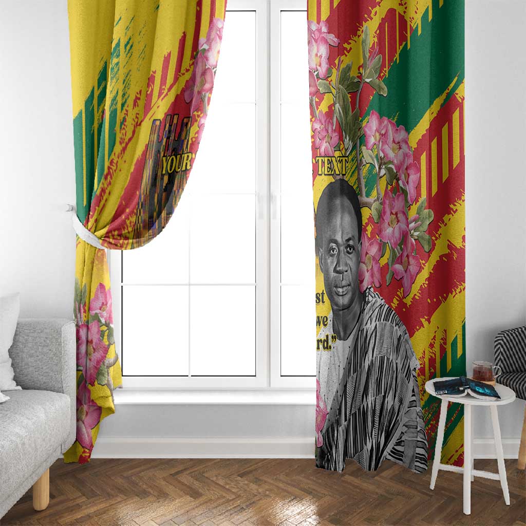 Personalized Ghana Kwame Nkrumah Memorial Day Window Curtain Mausoleum Impala Lily - African Pride
