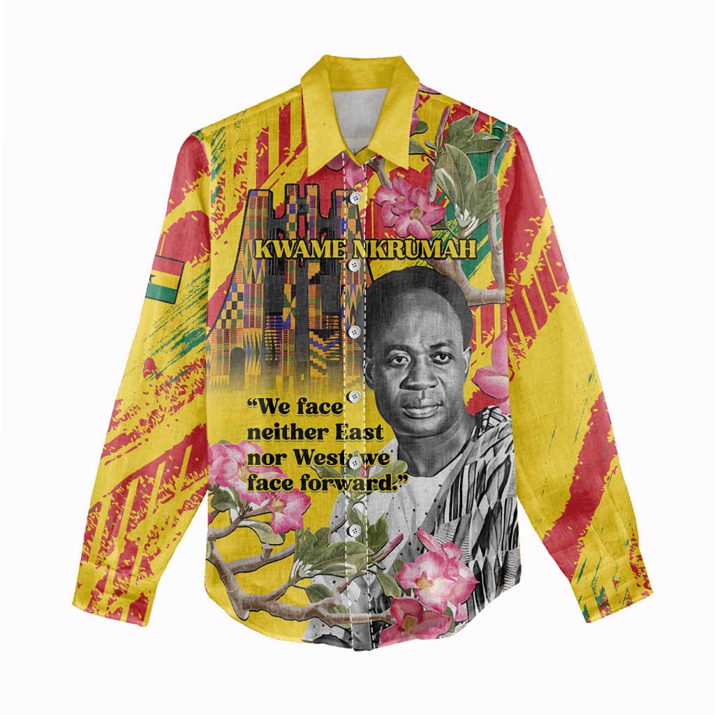 Personalized Ghana Kwame Nkrumah Memorial Day Women Casual Shirt Mausoleum Impala Lily - African Pride
